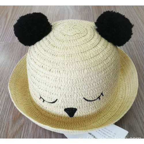 Новый дизайн девочек соломенная шляпа пляжная шляпа